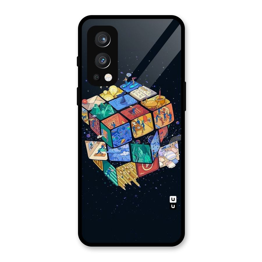 Coloured Rubic Glass Back Case for OnePlus Nord 2 5G