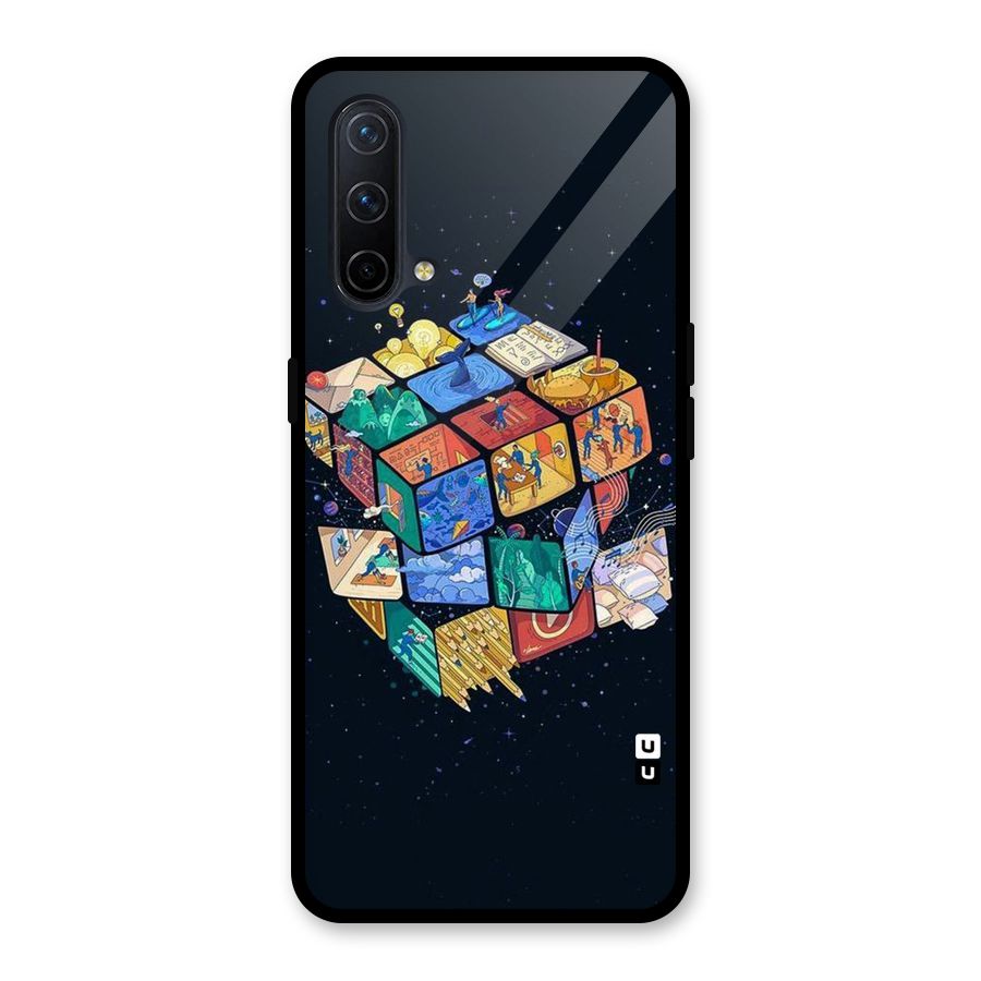 Coloured Rubic Glass Back Case for OnePlus Nord CE 5G