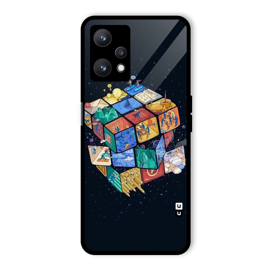 Coloured Rubic Glass Back Case for Realme 9 Pro 5G