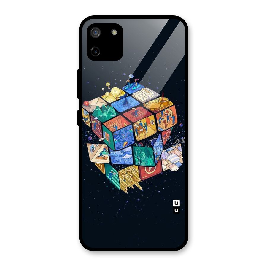Coloured Rubic Glass Back Case for Realme C11
