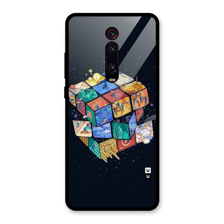 Coloured Rubic Glass Back Case for Redmi K20 Pro