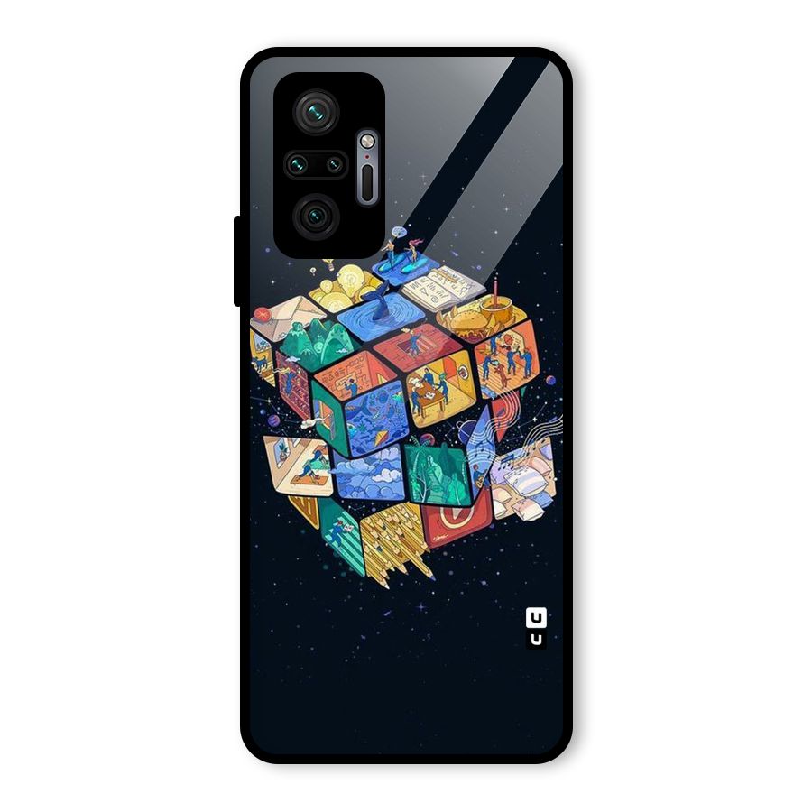 Coloured Rubic Glass Back Case for Redmi Note 10 Pro Max