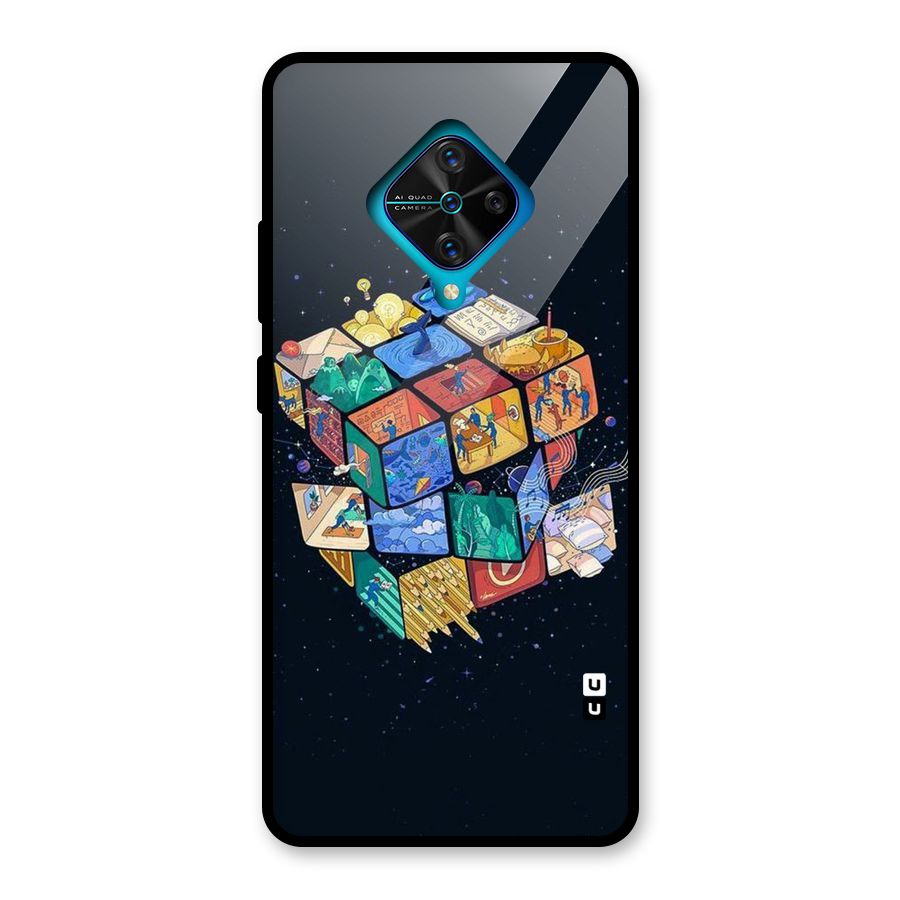 Coloured Rubic Glass Back Case for Vivo S1 Pro