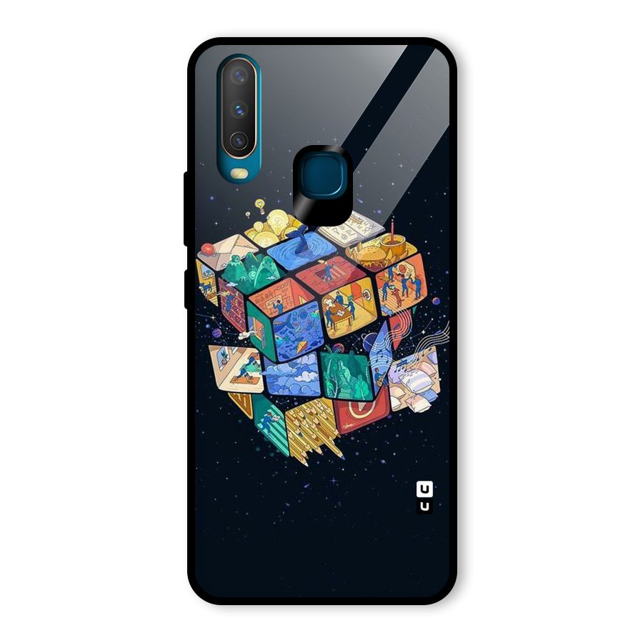 Coloured Rubic Glass Back Case for Vivo U10