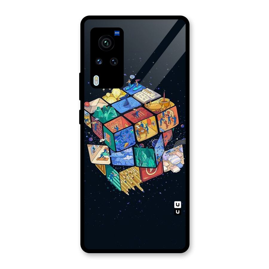 Coloured Rubic Glass Back Case for Vivo X60 Pro