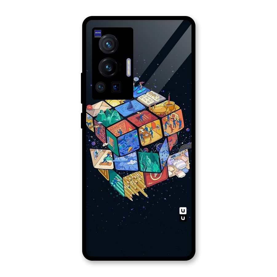 Coloured Rubic Glass Back Case for Vivo X70 Pro