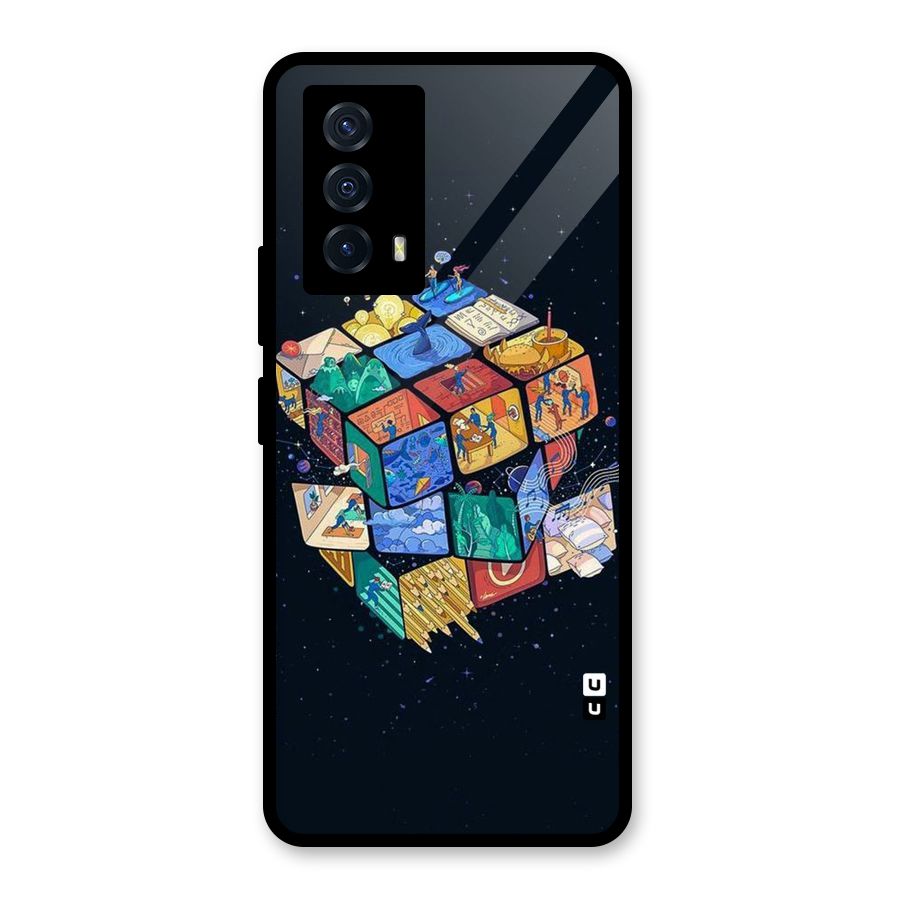 Coloured Rubic Glass Back Case for Vivo iQOO Z5