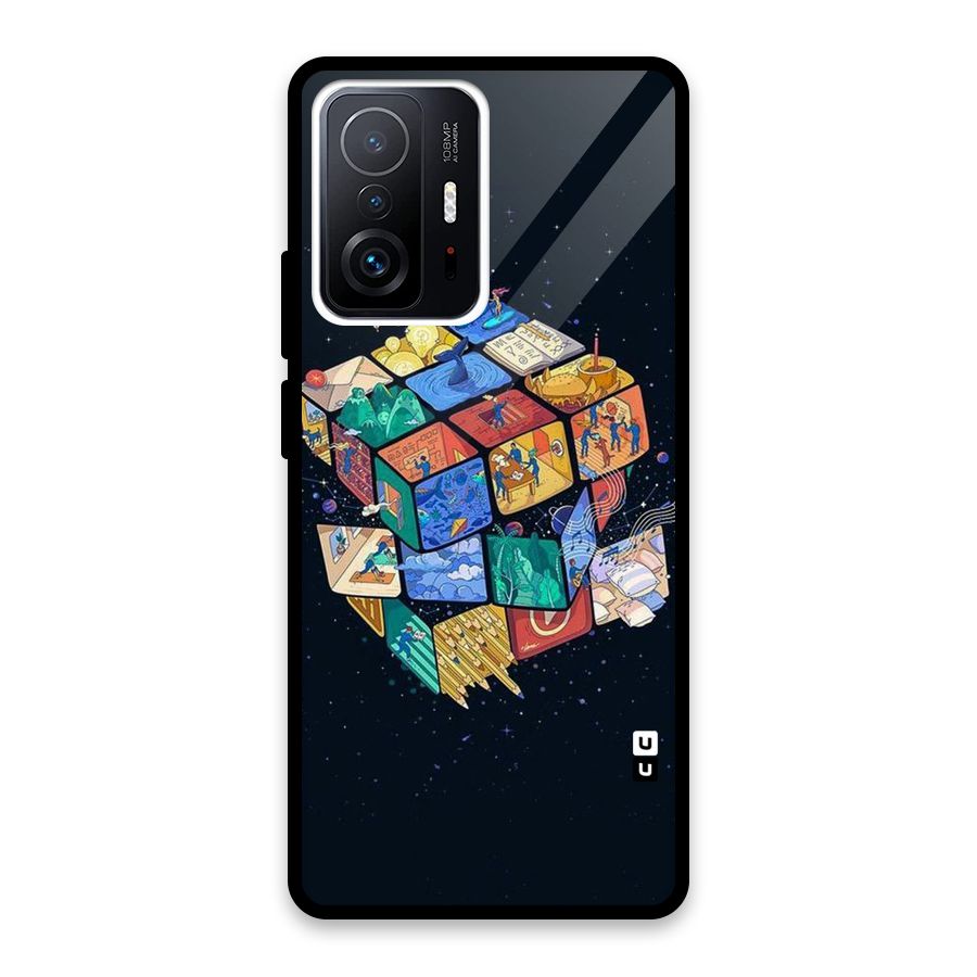 Coloured Rubic Glass Back Case for Xiaomi 11T Pro