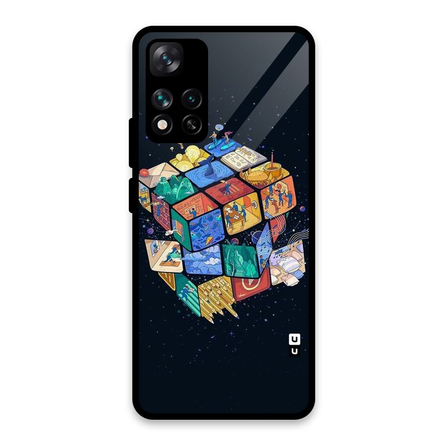 Coloured Rubic Glass Back Case for Xiaomi 11i HyperCharge 5G
