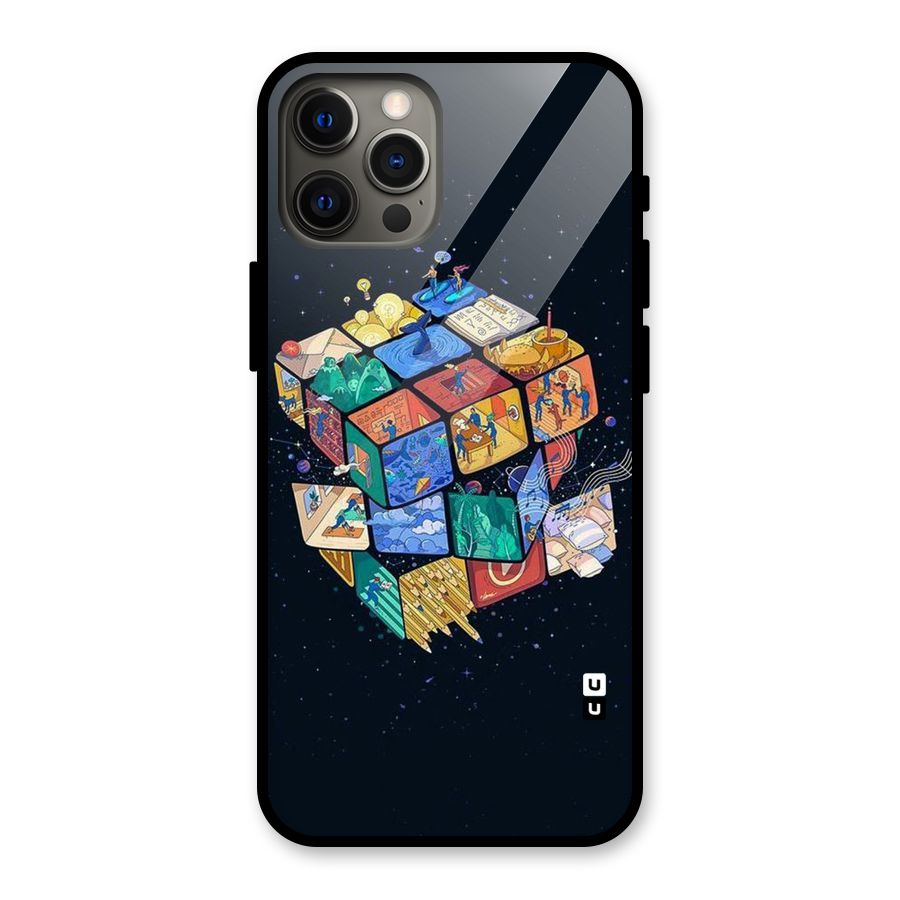 Coloured Rubic Glass Back Case for iPhone 12 Pro Max