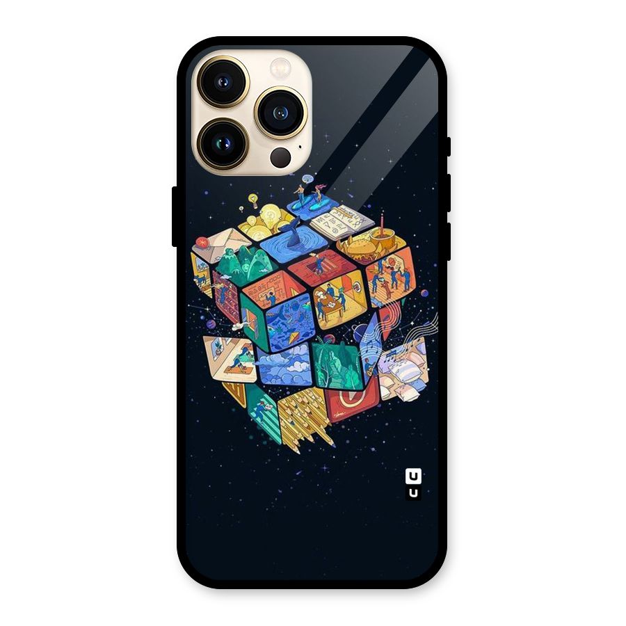 Coloured Rubic Glass Back Case for iPhone 13 Pro Max