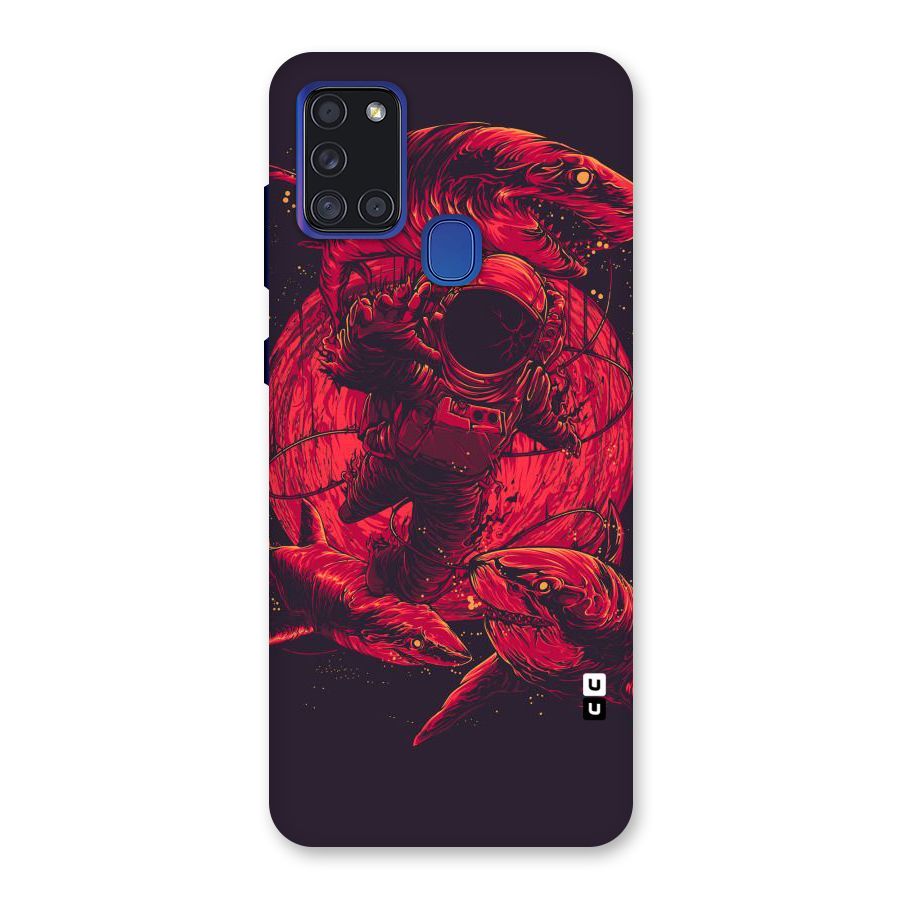 Coloured Spaceman Back Case for Galaxy A21s