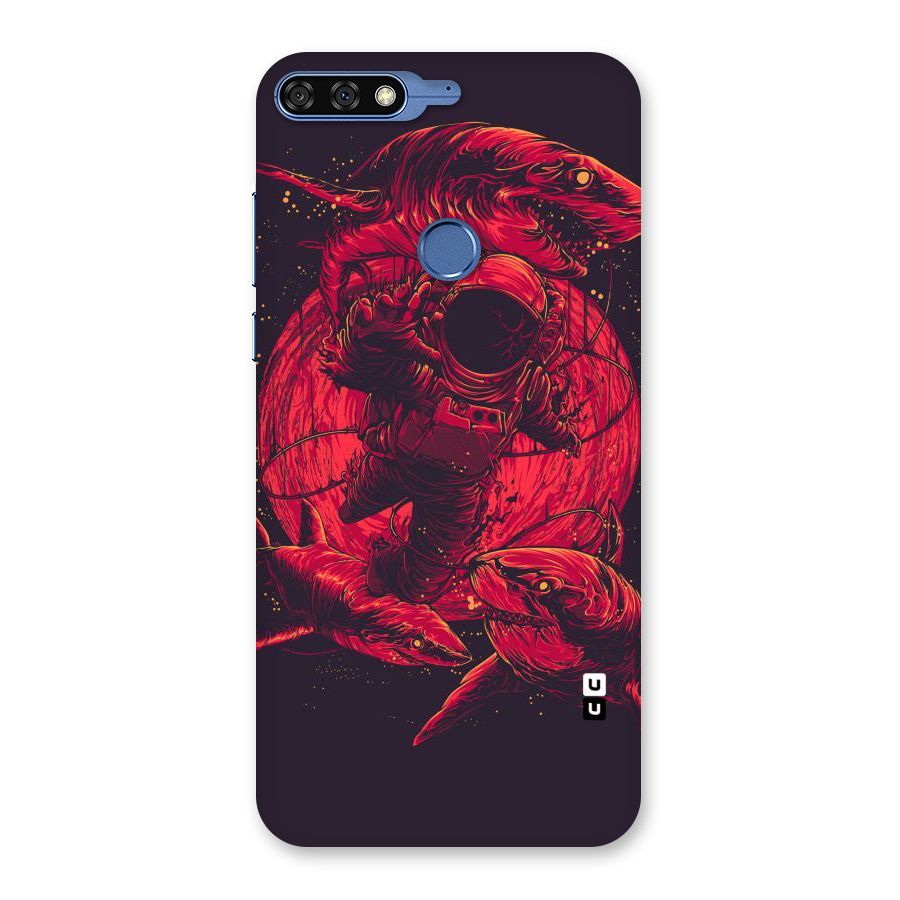 Coloured Spaceman Back Case for Honor 7C