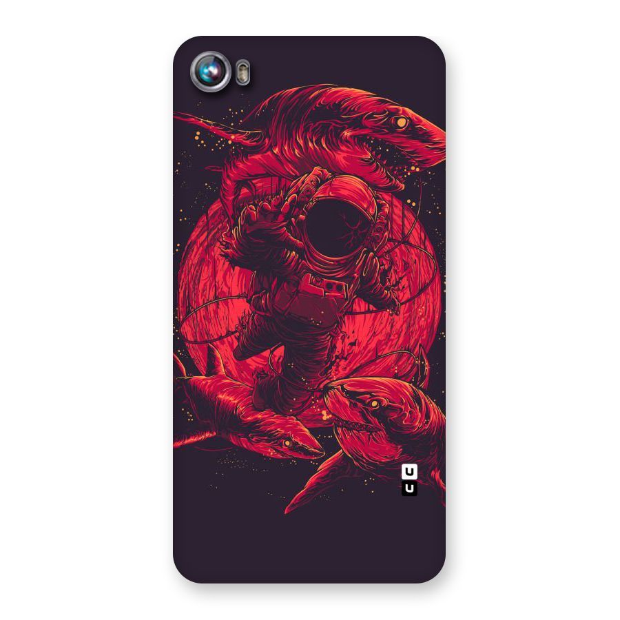 Coloured Spaceman Back Case for Micromax Canvas Fire 4 A107