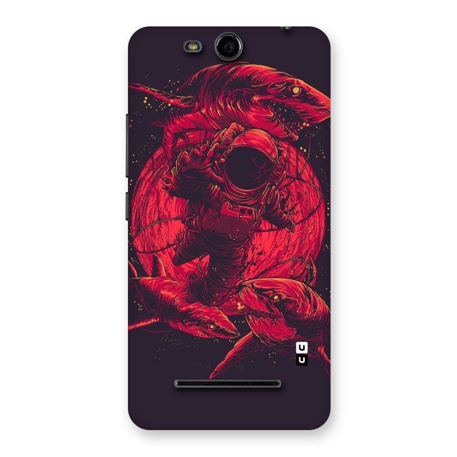 Coloured Spaceman Back Case for Micromax Canvas Juice 3 Q392