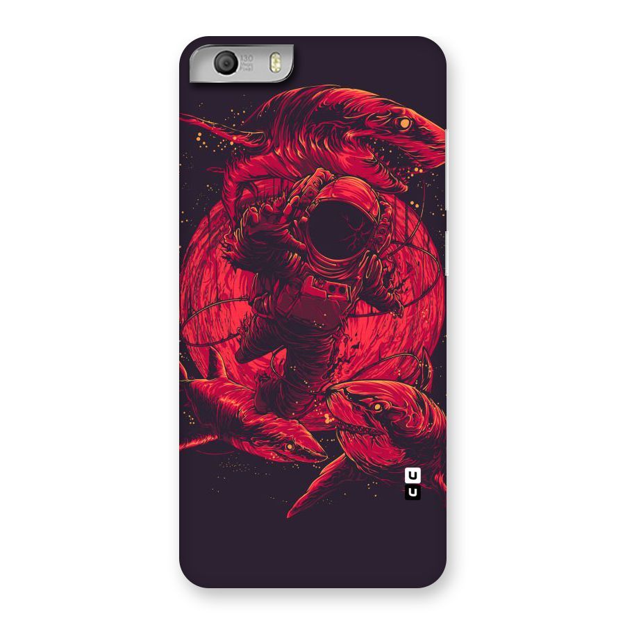 Coloured Spaceman Back Case for Micromax Canvas Knight 2