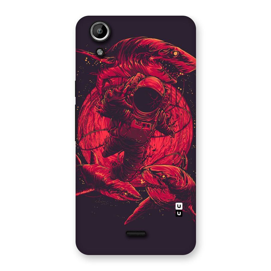 Coloured Spaceman Back Case for Micromax Canvas Selfie Lens Q345