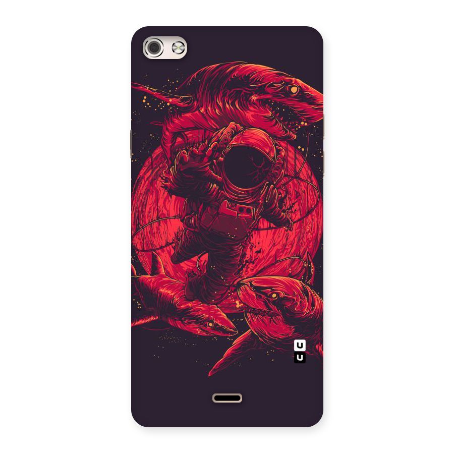 Coloured Spaceman Back Case for Micromax Canvas Silver 5