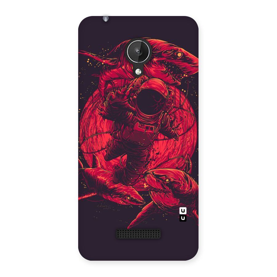 Coloured Spaceman Back Case for Micromax Canvas Spark Q380