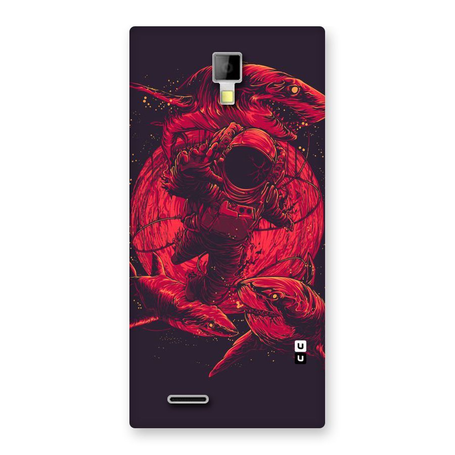 Coloured Spaceman Back Case for Micromax Canvas Xpress A99
