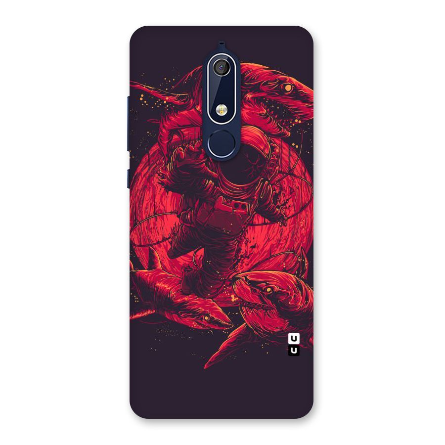 Coloured Spaceman Back Case for Nokia 5.1