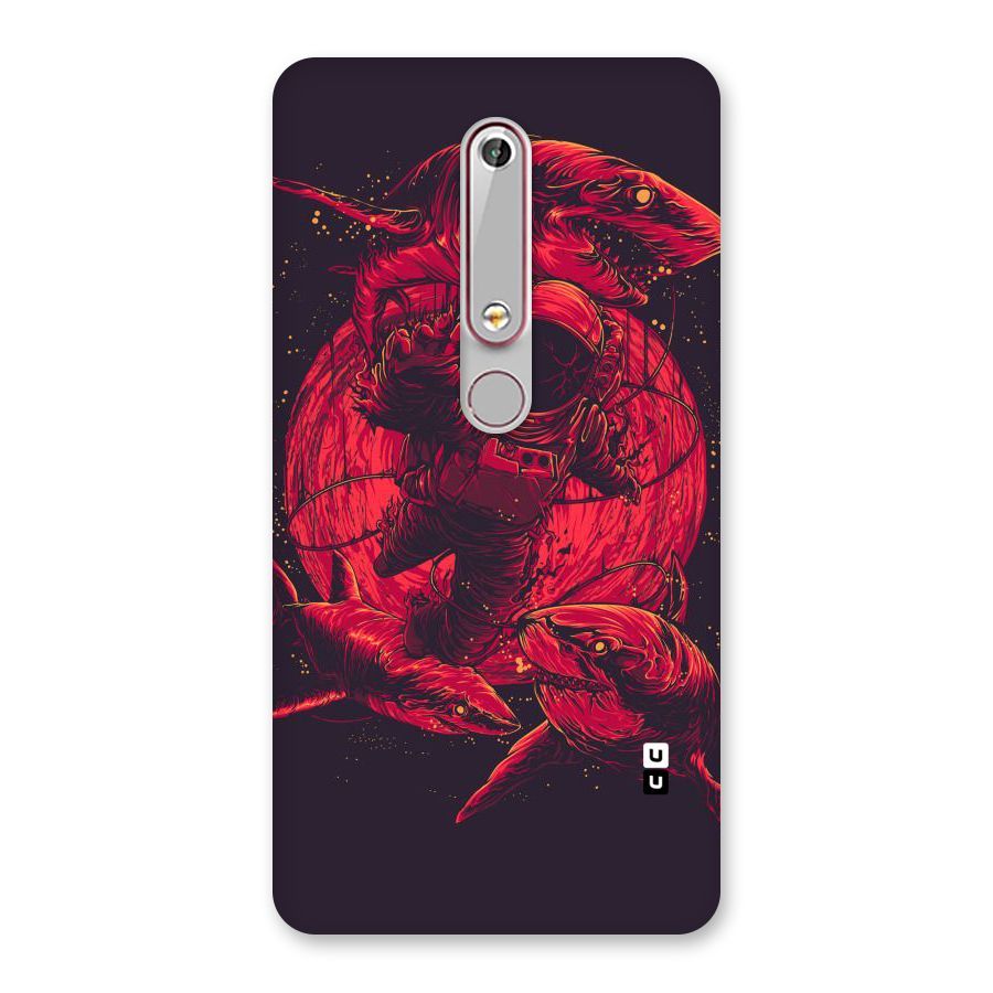 Coloured Spaceman Back Case for Nokia 6.1