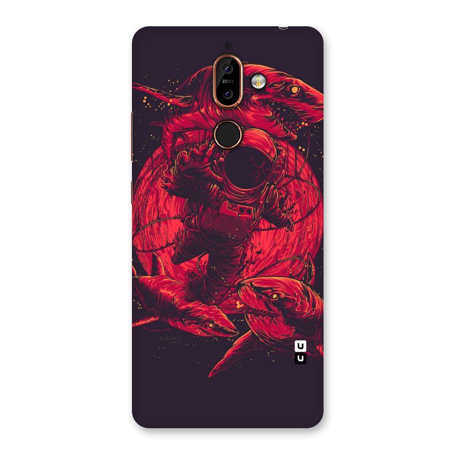 Coloured Spaceman Back Case for Nokia 7 Plus