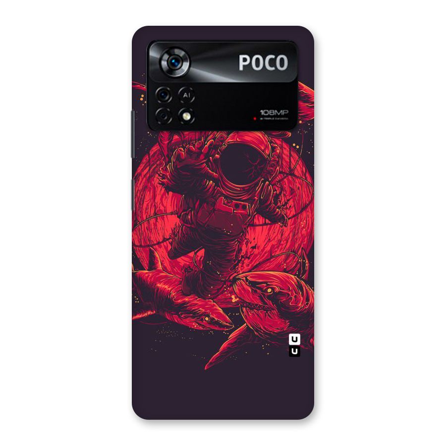 Coloured Spaceman Back Case for Poco X4 Pro 5G