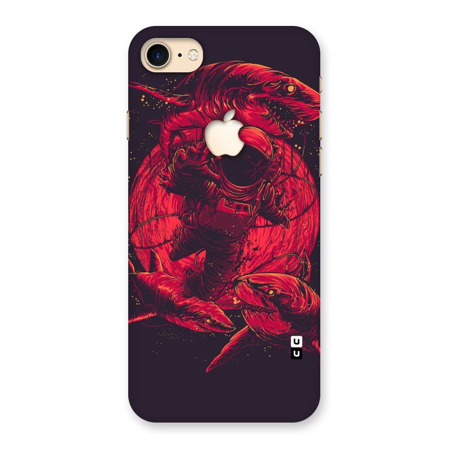 Coloured Spaceman Back Case for iPhone 7 Apple Cut