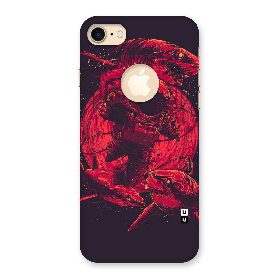 Coloured Spaceman Back Case for iPhone 7 Logo Cut