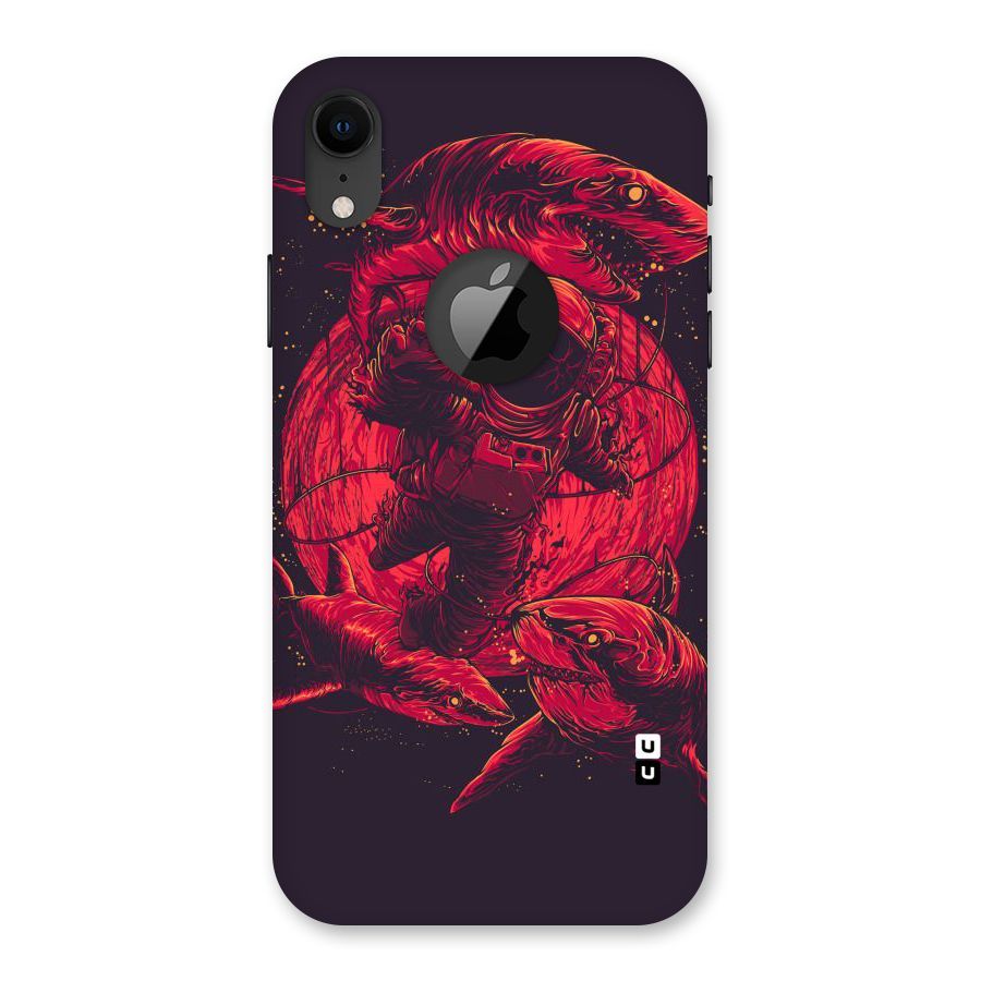 Coloured Spaceman Back Case for iPhone XR Logo Cut
