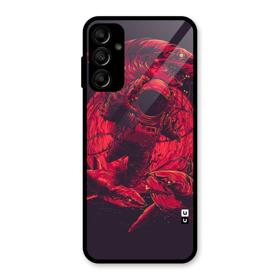 Coloured Spaceman Glass Back Case for Galaxy A14 5G