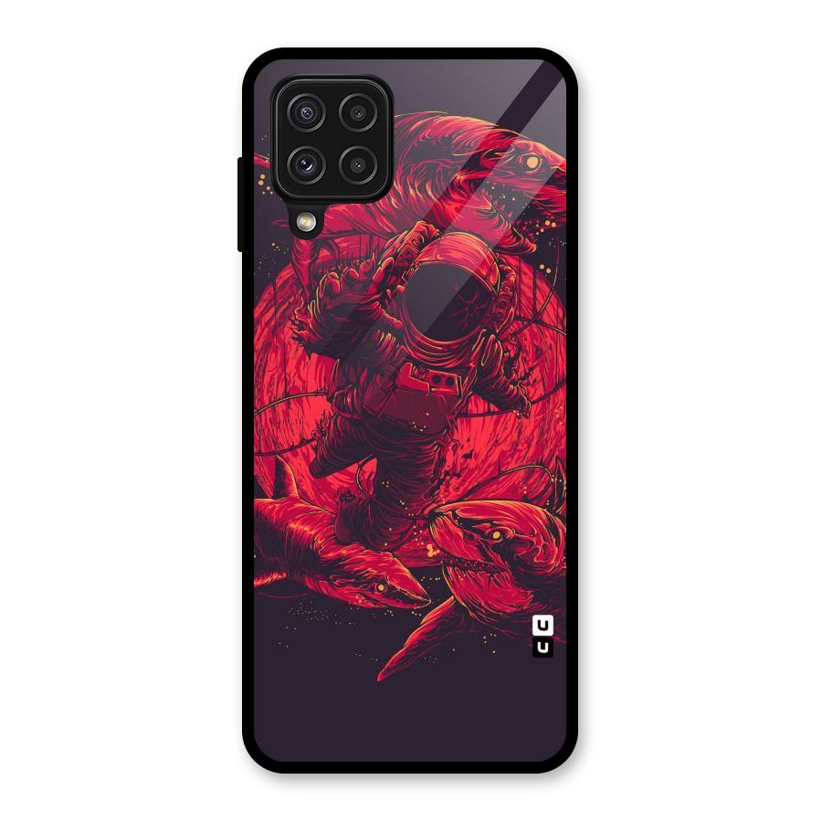 Coloured Spaceman Glass Back Case for Galaxy A22 4G