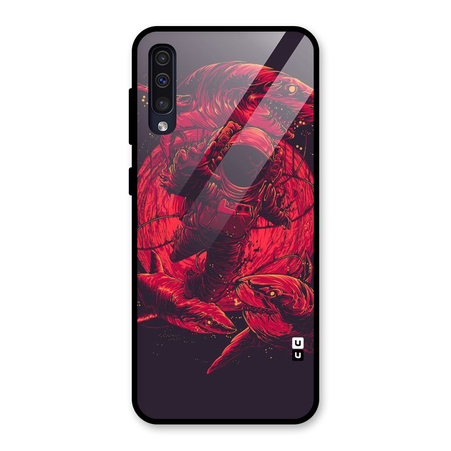 Coloured Spaceman Glass Back Case for Galaxy A50