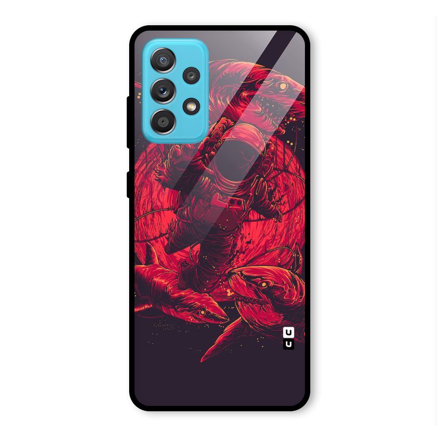 Coloured Spaceman Glass Back Case for Galaxy A52