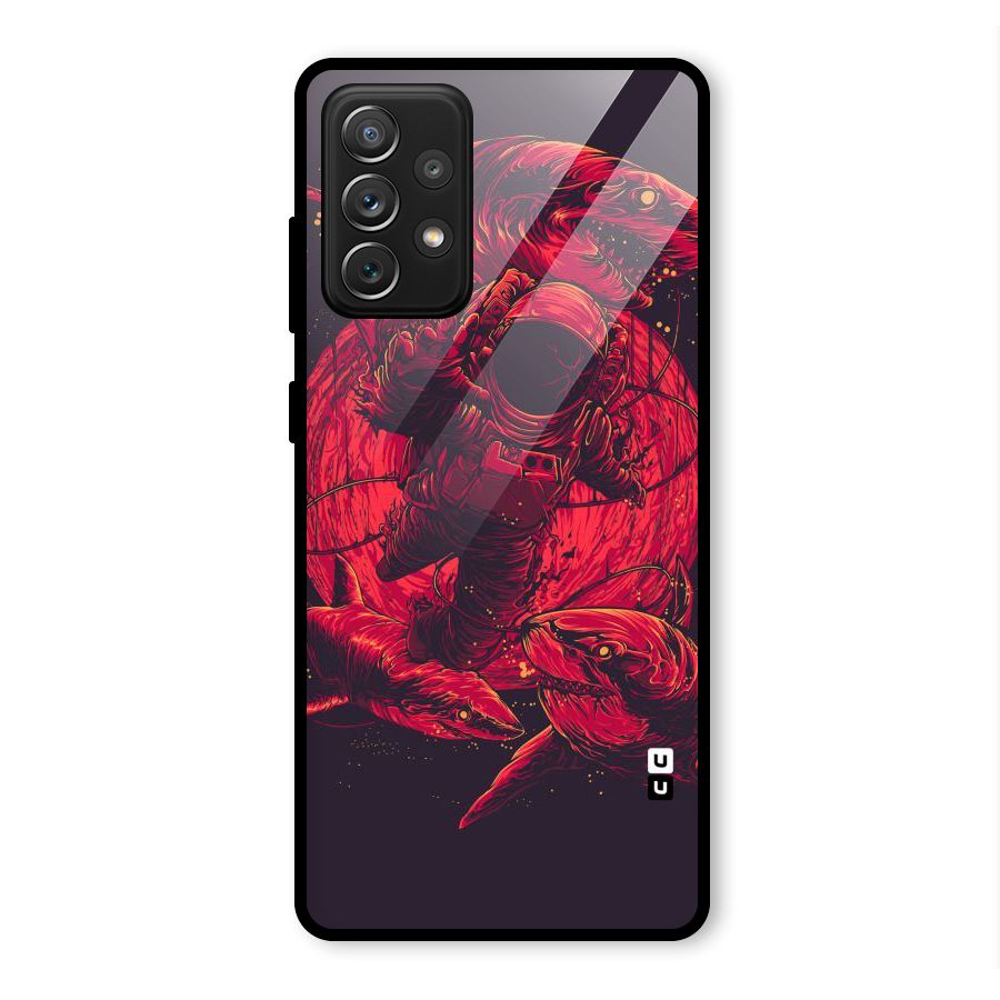 Coloured Spaceman Glass Back Case for Galaxy A72