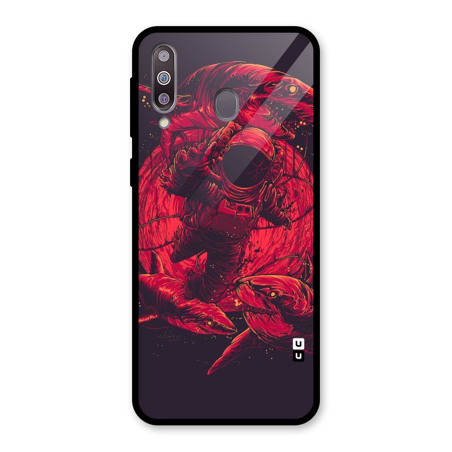 Coloured Spaceman Glass Back Case for Galaxy M30