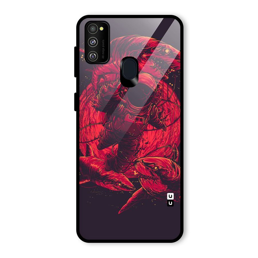 Coloured Spaceman Glass Back Case for Galaxy M30s