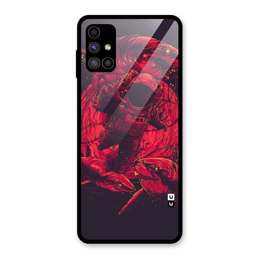 Coloured Spaceman Glass Back Case for Galaxy M51