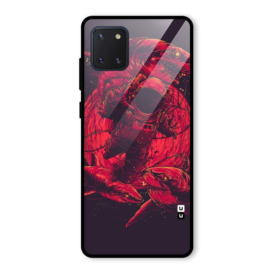 Coloured Spaceman Glass Back Case for Galaxy Note 10 Lite