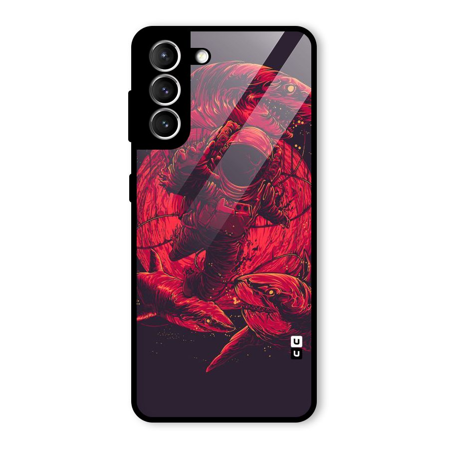 Coloured Spaceman Glass Back Case for Galaxy S21 5G