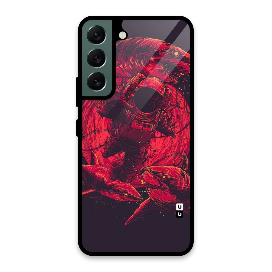 Coloured Spaceman Glass Back Case for Galaxy S22 5G