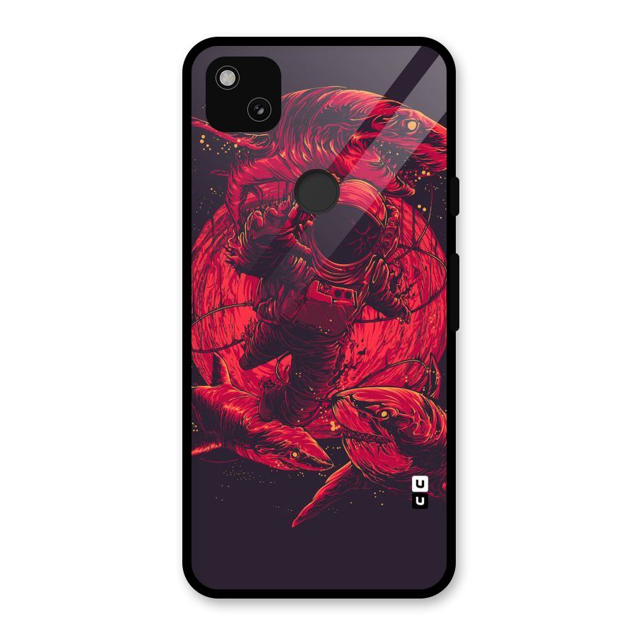Coloured Spaceman Glass Back Case for Google Pixel 4a