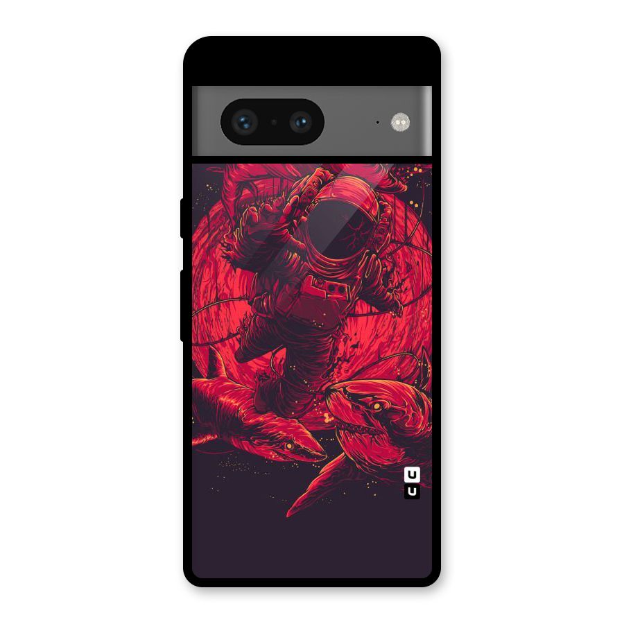 Coloured Spaceman Glass Back Case for Google Pixel 7