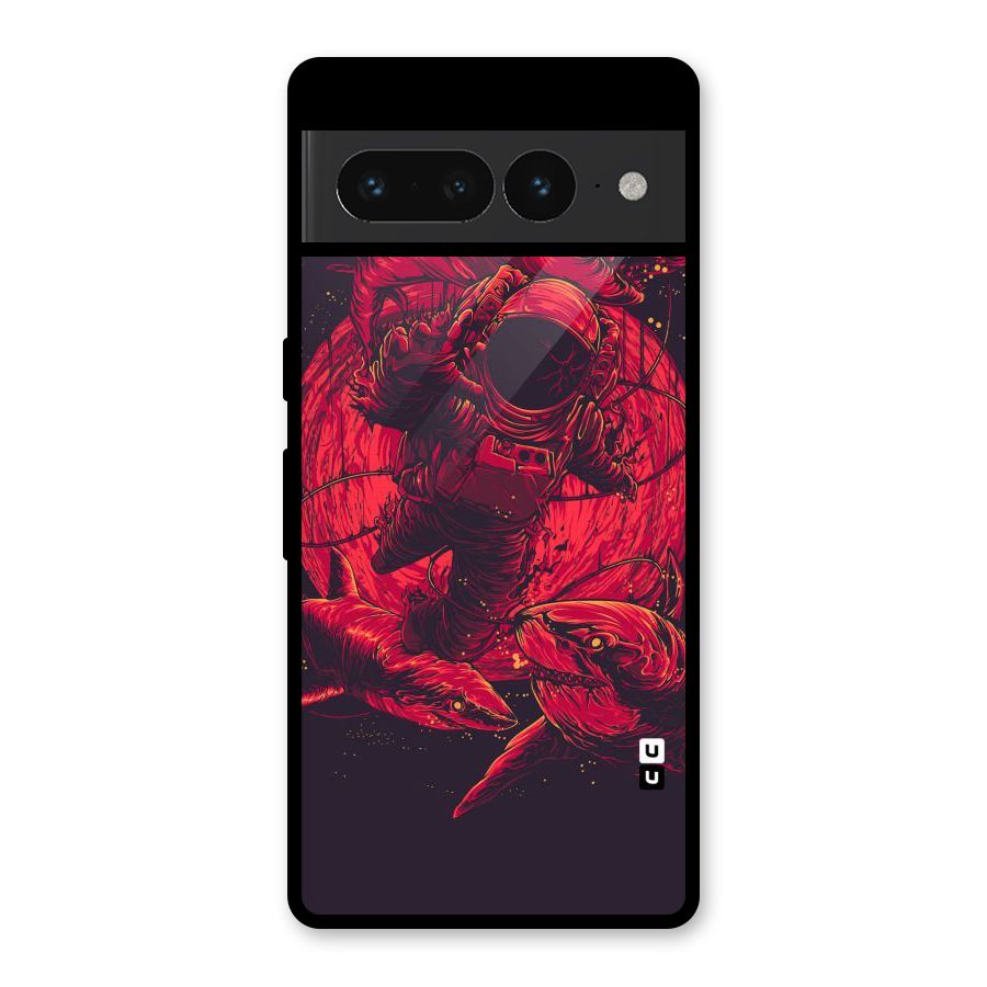 Coloured Spaceman Glass Back Case for Google Pixel 7 Pro