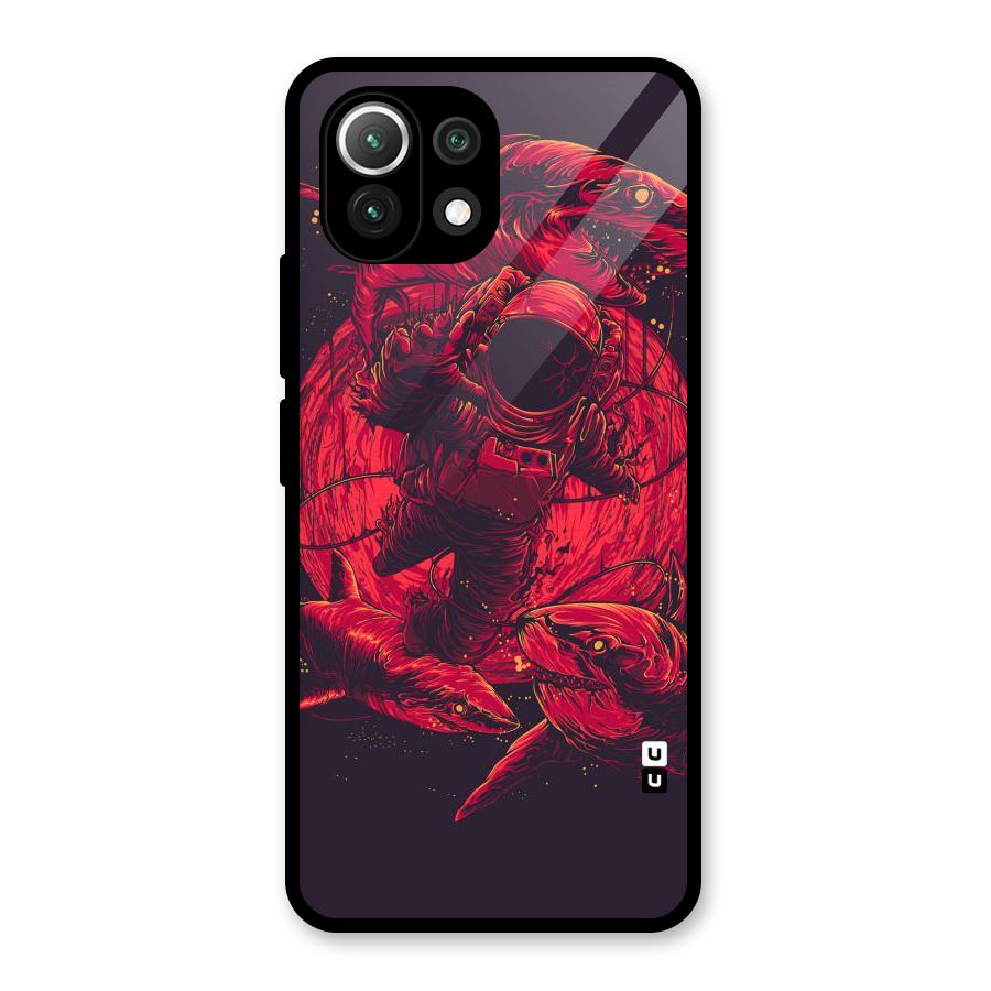 Coloured Spaceman Glass Back Case for Mi 11 Lite NE 5G