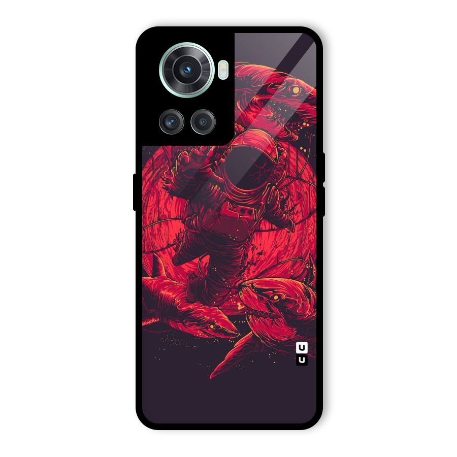 Coloured Spaceman Glass Back Case for OnePlus 10R
