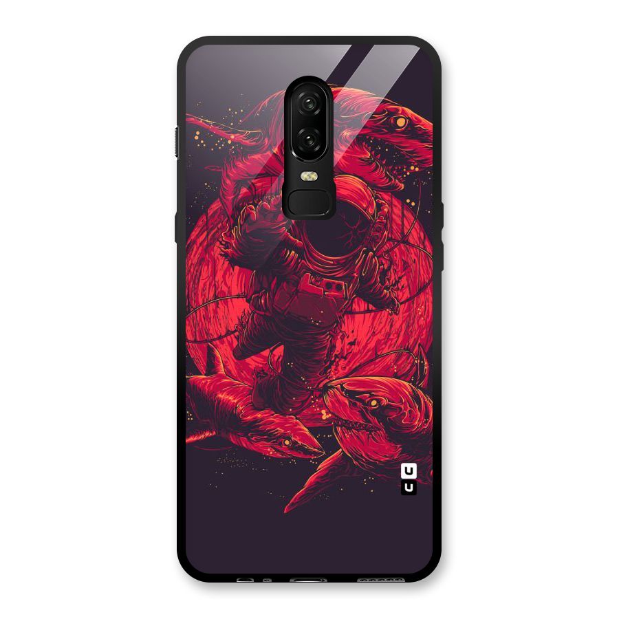 Coloured Spaceman Glass Back Case for OnePlus 6