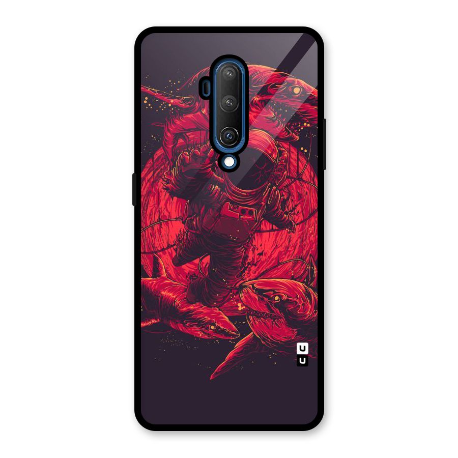 Coloured Spaceman Glass Back Case for OnePlus 7T Pro