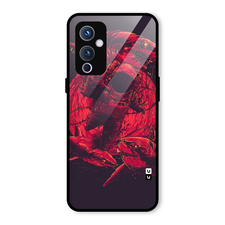 Coloured Spaceman Glass Back Case for OnePlus 9